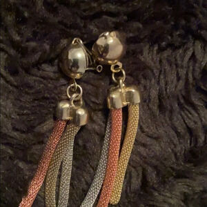 Silver three tone  Drop earrings